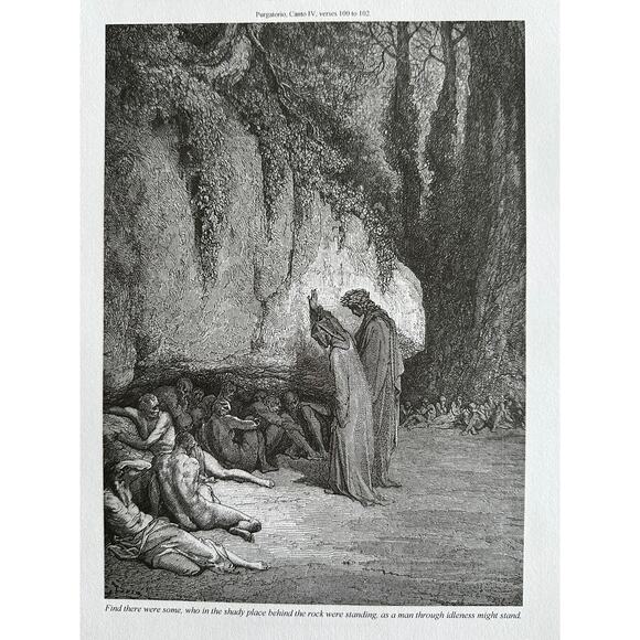 Dore, Indolent Souls, Late Repenters, Divine Comedy, Art Print, ~ 250803-WH 705 - Picture 2 of 4